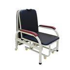 Medical Recliner Chair with Wheels, Foldable Attendant Chair Bed(Pink)