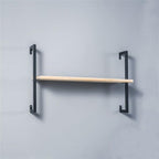 Industrial Wall Mounted Bookshelf Wall Shelf Rack Shoe Store Shoe Rack Wall-Mounted Bookshelf Wrought Iron Bag Rack Multi-Layer Clothing Store Decoration White Gold 31.5" L x 9.8" W x 29.9" H