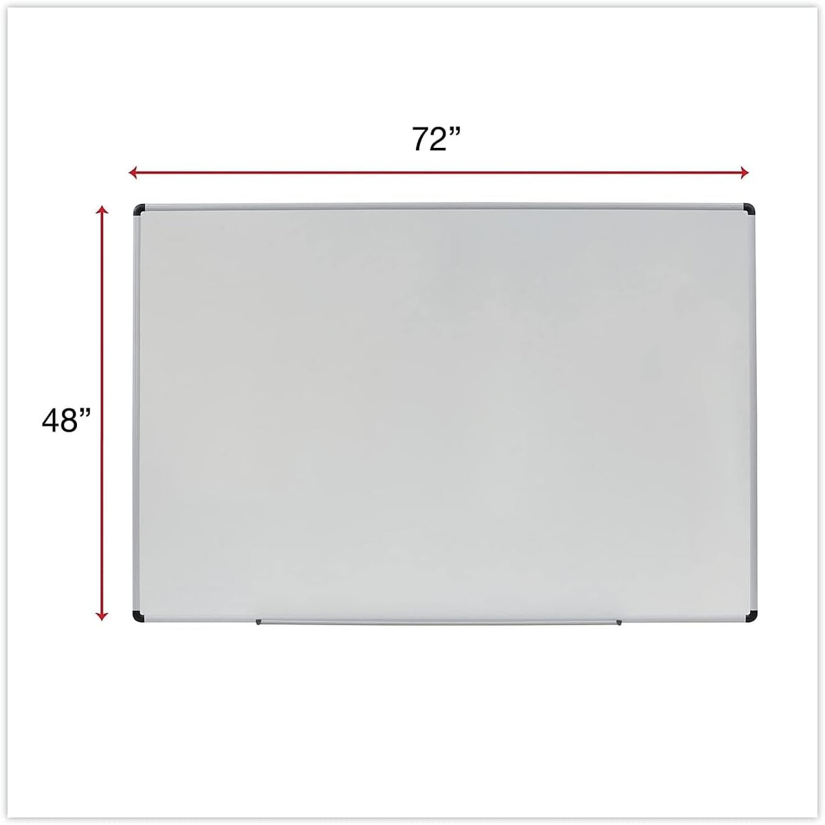 Universal 43725 Dry Erase Board, Melamine, 72 x 48, White, Black/Gray Aluminum/Plastic Frame