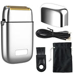 Men's Shaver, Professional barber finishing fades hair shaverall metal rechargeable electric beard electric razor bald shaving machine (Color : Silver)