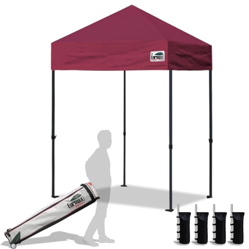 Eurmax USA 10x10ft Pop Up Canopy,Commercial Instant Tent for Outdoor Events,Patented No-Tip Rolling Storage Bag with 4 Sandbags,UV & Water Resistant,Heavy Duty Portable Shelter Gazebo,White