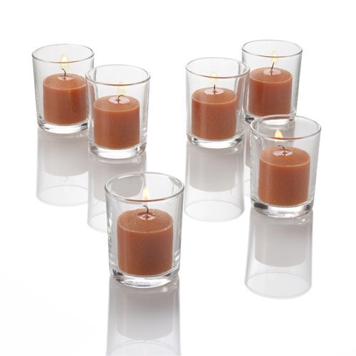 Set of 144 Richland Votive Candles Purple Unscented and 144 Clear Glass Eastland Votive Holders
