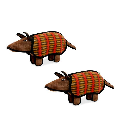 TUFFY® : 2 Pack Armadillo Dog Toy: Ultra Durable Plush Toy with Multiple Layers & Reinforced Seams, Washable and Floats, Original Construction