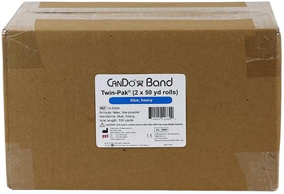 CanDo Twin-Pak Exercise Band, Blue, 100 Yard