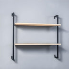 Industrial Wall Mounted Bookshelf Wall Shelf Rack Shoe Store Shoe Rack Wall-Mounted Bookshelf Wrought Iron Bag Rack Multi-Layer Clothing Store Decoration White Gold 31.5" L x 9.8" W x 29.9" H
