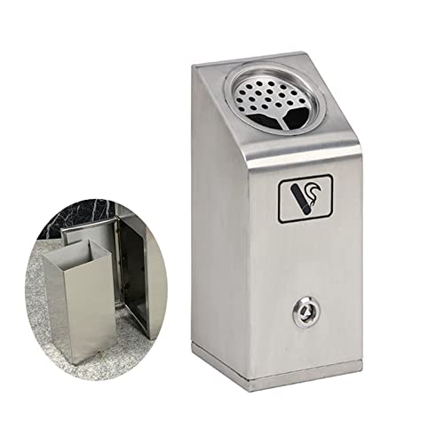 Wall Mounted Stainless Steel Cigar Ashtray for Outdoor Commercial Use - Large Capacity Smokers Outpost, Durable Cigarette Butts Container for Public Spaces