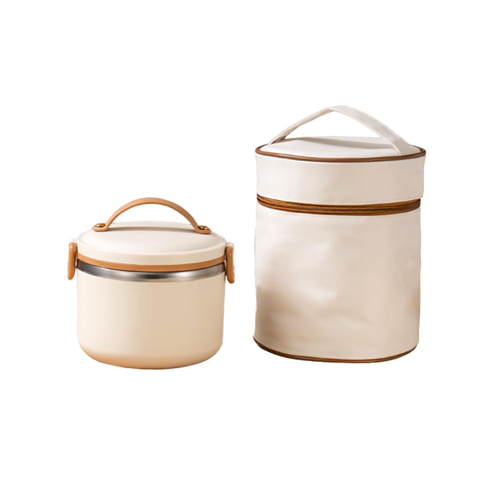 Insulated Food Container，Thermal Soup Flask， Stackable Lunch Box 304 Stainless Steel Leak Proof Lunch Container for Adults Portable Food Container for Office Work Home Picnic(1 Tier 1000ML)