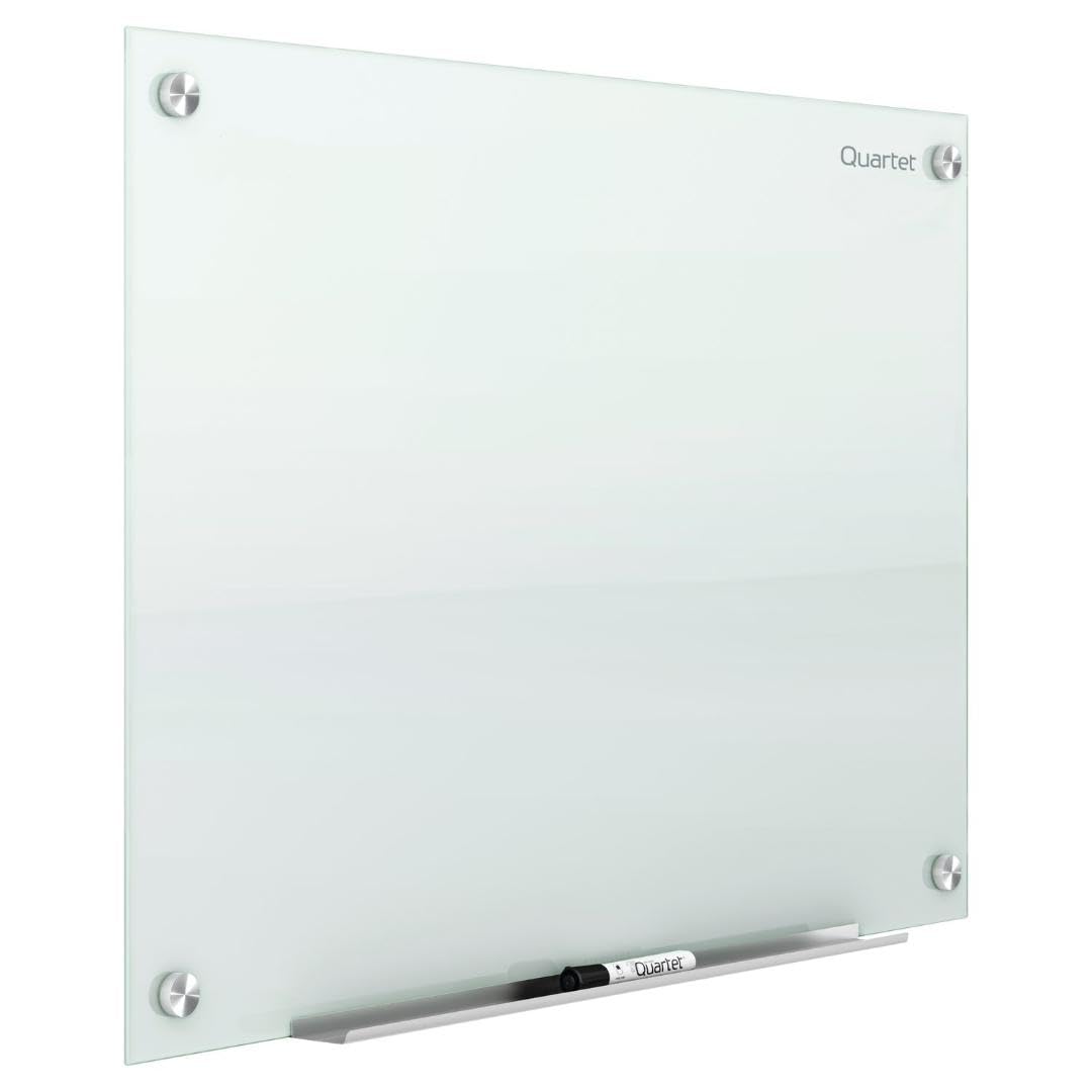 Quartet Magnetic Glass Dry Erase White Board, 36''W x 24''H Whiteboard, Infinity Frameless Mounting, White Surface (G3624W)