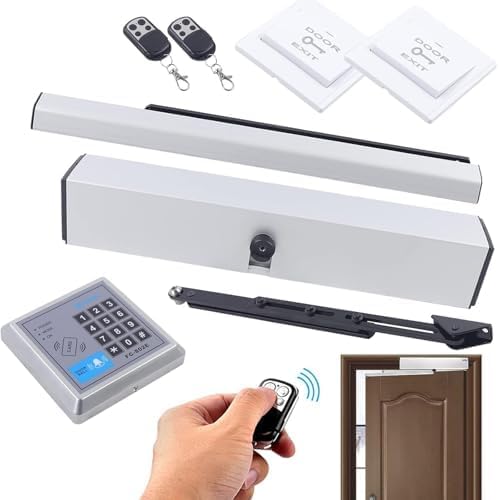 50W Automatic Sliding Door Opener, Automatic Door Opener Automatic Swing Door Opener Closer with 2 Remote Control, for Handicap Residential Commercial Use