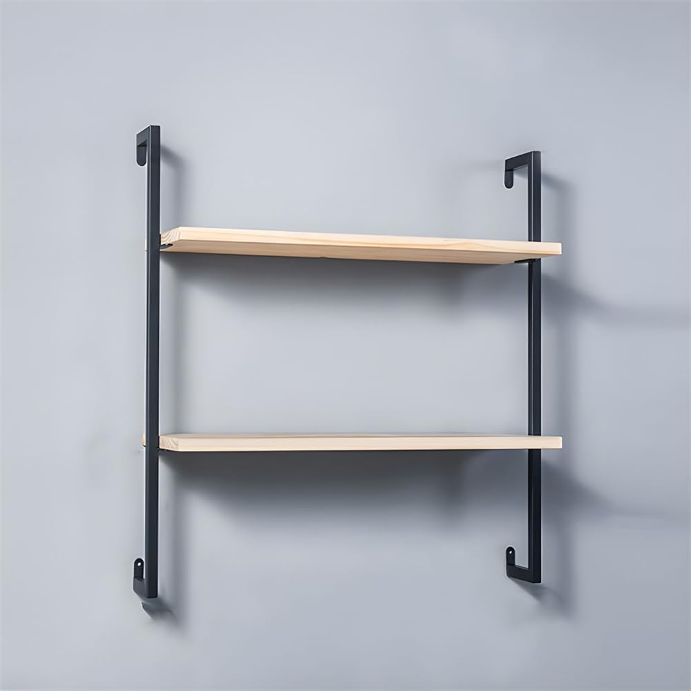 Industrial Wall Mounted Bookshelf Wall Shelf Rack Shoe Store Shoe Rack Wall-Mounted Bookshelf Wrought Iron Bag Rack Multi-Layer Clothing Store Decoration White Gold 31.5" L x 9.8" W x 29.9" H