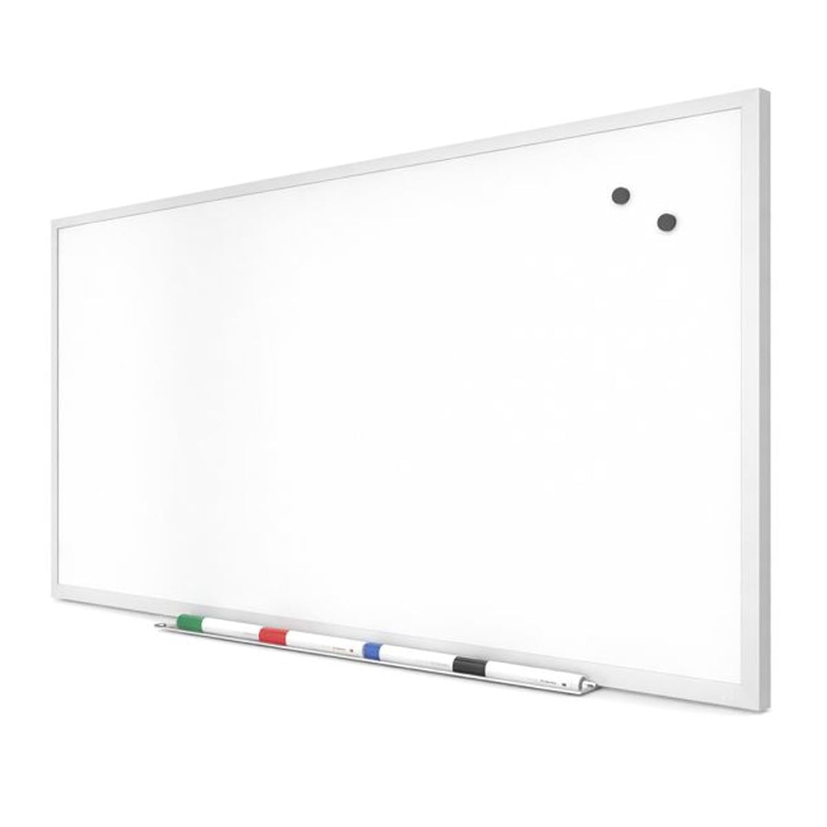 TRU RED Magnetic Steel Dry Erase Board, 5 ft x 3 ft, Black Frame