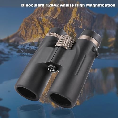 c9 Binoculars 12x42， High-Power High-Definition Low-Light Night Vision Travel Photography Metal Focusing Binoculars (.Green.)