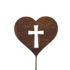 Pet Dog, Cat, Rabbit or Bird Keepsake Memorial Heart Garden Stake 20 to 28 Inches Tall (Large Heart, 28" Tall, Schnauzer, Naturally Rusted)