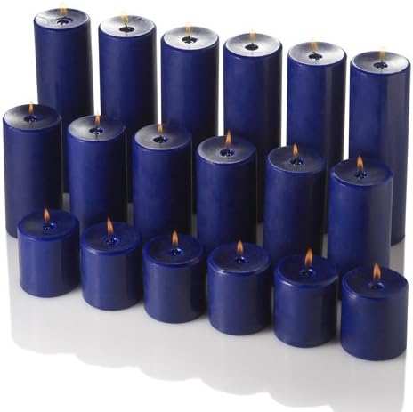 Richland® 3" X 9" Hand Poured Navy Blue Pillar Candle Set of 12