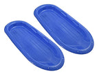 Superio Toboggan Snow Sleds for Kids and Adults, 2 Pack Heavy Duty Plastic Sliders with Handles and Hole for Pull Ropes- Kid and Adult Winter Fun
