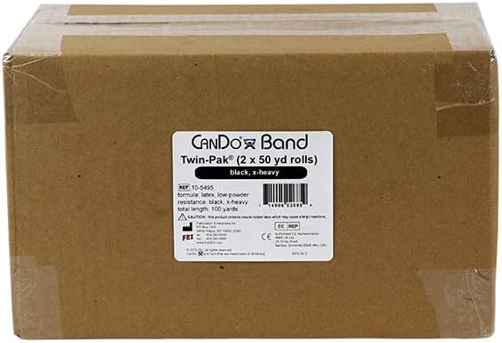 CanDo Exercise Band, Black, 100 Yard (pack of 2)