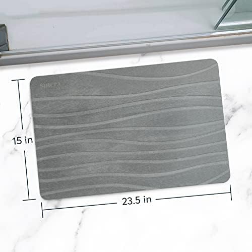 Stone Bath Mat for Bathroom, Dries in Seconds - Diatomaceous Earth, Gray