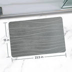 Stone Bath Mat for Bathroom, Dries in Seconds - Diatomaceous Earth, Gray