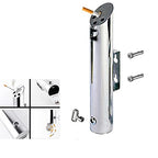 Commercial Wall-Mounted Stainless Steel Cigar Ashtray for Outdoor Public Spaces, Large Capacity Cigarette Butt Container, Durable Smokers Outpost Accessory