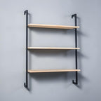 Industrial Wall Mounted Bookshelf Wall Shelf Rack Shoe Store Shoe Rack Wall-Mounted Bookshelf Wrought Iron Bag Rack Multi-Layer Clothing Store Decoration White Gold 31.5" L x 9.8" W x 29.9" H