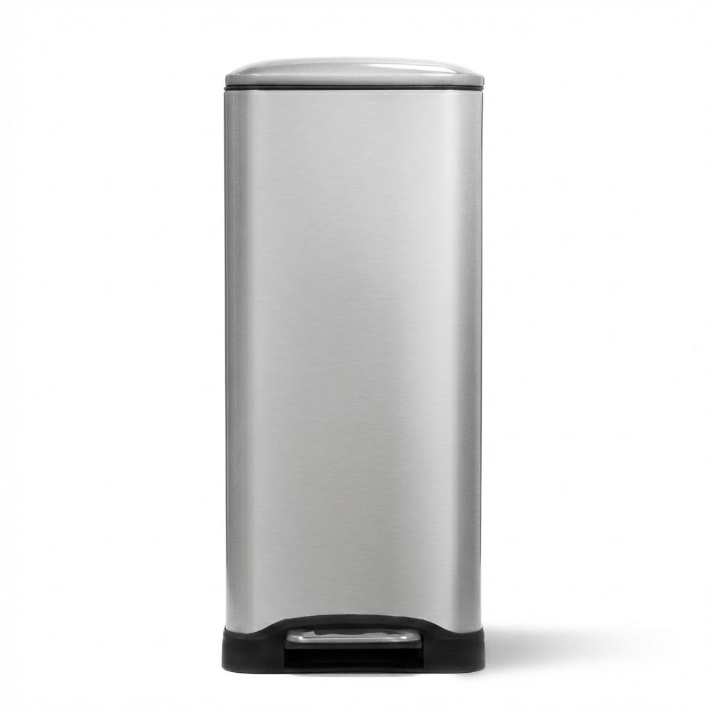 Home Zone Living 13 Gallon Kitchen Trash Can with Dual Compartments