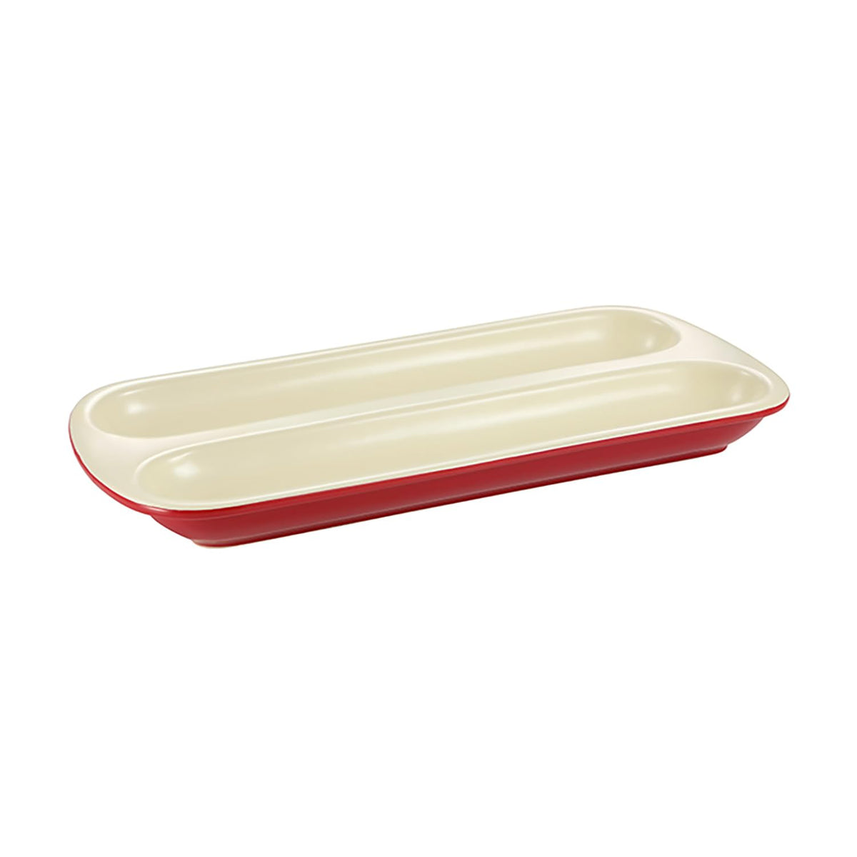 Tescoma - 622212 Delìcia Cake Tins with Heart Shaped Donut Mould, Ceramic, Dishwasher Safe, Red and White