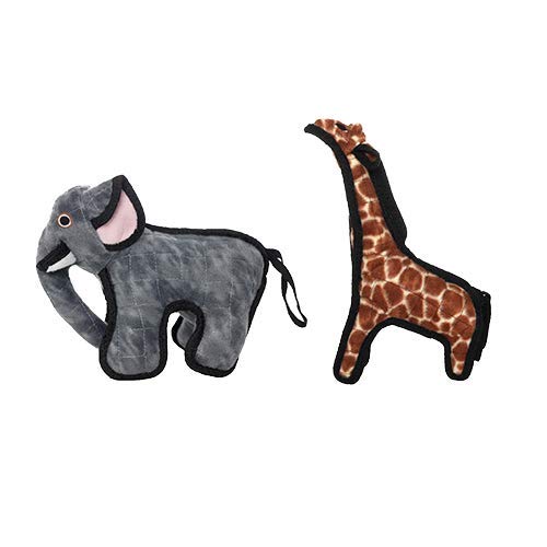 TUFFY® 5 Pack Jr Bear, Hippo, Bone, Stego & GearRing Durable Plush Dog Toys