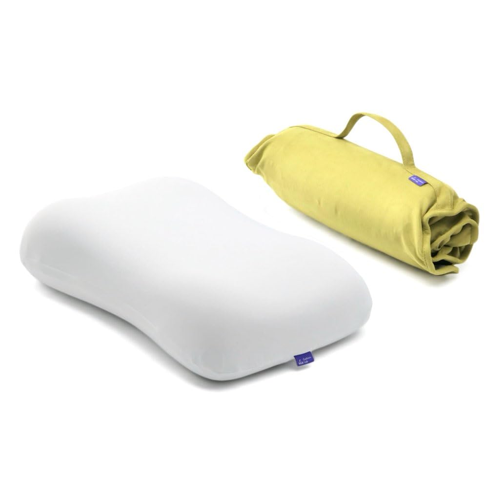 Cushion Lab Travel Deep Sleep Pillow – Compact Memory Foam Neck Pillow for Sleeping, Portable Pillow for Hotels, Camping, Side & Back Sleepers, On-the-Go – Wellness Green