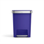 simplehuman 45 Liter / 12 Gallon Rectangular Kitchen Step Trash Can with Soft-Close Lid, Grey Plastic