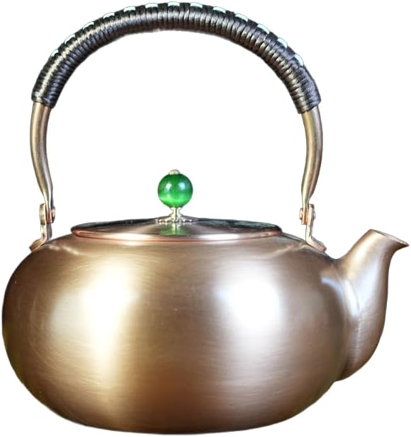 2000ml Large Pumpkin Shape Handmade Teapot Stove Top Copper Tea Pot Turkish Tea Pot Pure for Stovetop Copper Tea Kettle Stovetop (Pot 2000ml)