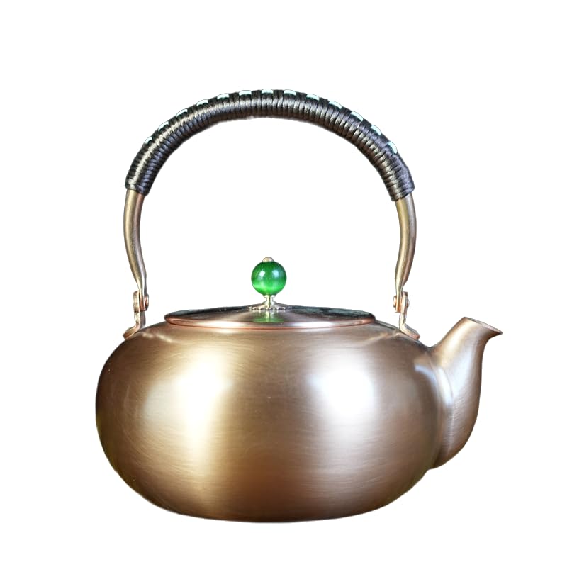 2000ml Large Pumpkin Shape Handmade Teapot Stove Top Copper Tea Pot Turkish Tea Pot Pure for Stovetop Copper Tea Kettle Stovetop (Fish 2000ml)