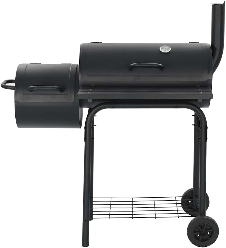 Steel BBQ Smoker Grill with Thermometer