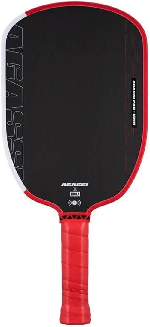 JOOLA Agassi PRO IV 16mm Pickleball Paddle w/Extended Sweet Spot - Carbon Fiber Surface Increases Spin & Control - SK Film for Power & Larger Sweet spot - UPA-A Certified - USAP Approved - NFC Chip