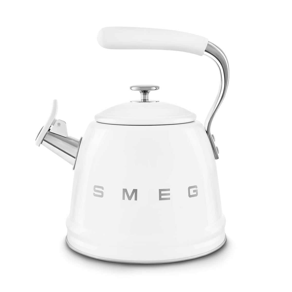 SMEG Stovetop Whistling Kettle – 50s Retro Style, 2.3 Liter (10 Cup / 2.4 Quart) Stainless Steel Tea Kettle with Iconic Design & Whistle – Premium Kitchen Statement Piece-Cream
