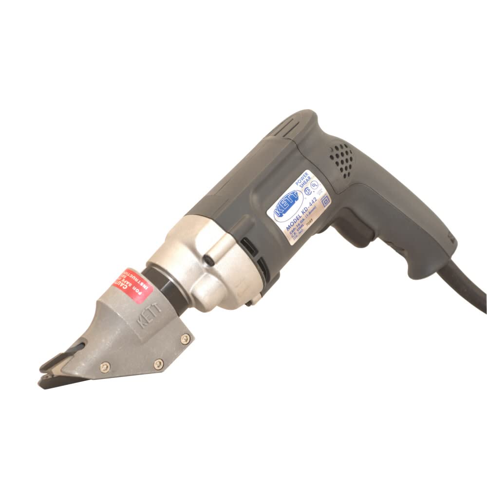Kett KD-440 14-Gauge Double Cut Shear, 2500 RPM, A-2 steel blades, Metal Cutter Tool, Electric Shear, For Metal Fabricators, Automotive, HVAC