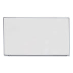 Universal Dry Erase Marker Board, Melamine, 72 x 48, Oak Wood Frame