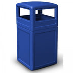 Commercial Zone-73290199 PolyTec 42 Gallon Square Waste Container with Dome Lid Color: Black
