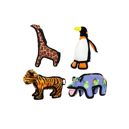 TUFFY® 5 Pack Jr Monkey, Sheep, Gear Ring, Boomerang & Bear Plush Dog Toys
