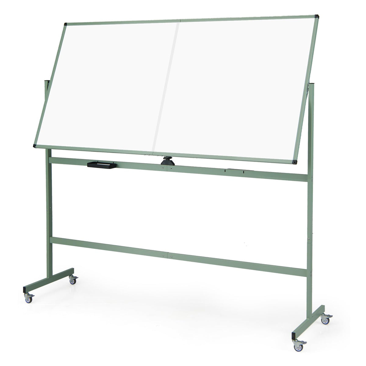 Double-Sided Mobile Whiteboard on Wheels, 72" x 36" Large Dry Erase Board with Stand & Aluminum Alloy Frame, Rolling Magnetic Standing Whiteboard for Office & Classroom (Black)