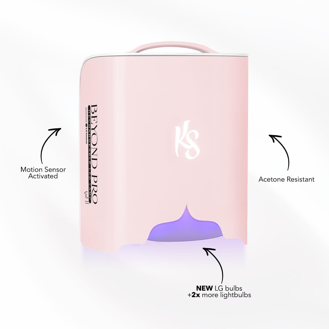 KIARA SKY Beyond Pro Vol. II - 48W Professional LED Nail Lamp | Cordless & Rechargeable with Automatic Sensor | Extended Battery Life for Gel Nail Polish | Pink