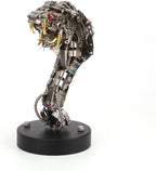 3D Metal Puzzle Half-Body Serpent Model Kit, 400PCS DIY Assemble Steampunk Bio-Mechanical Half-Body Serpent with LED Lights, Creative Handcrafted Art Craft Desktop Display & Decoration for Adults
