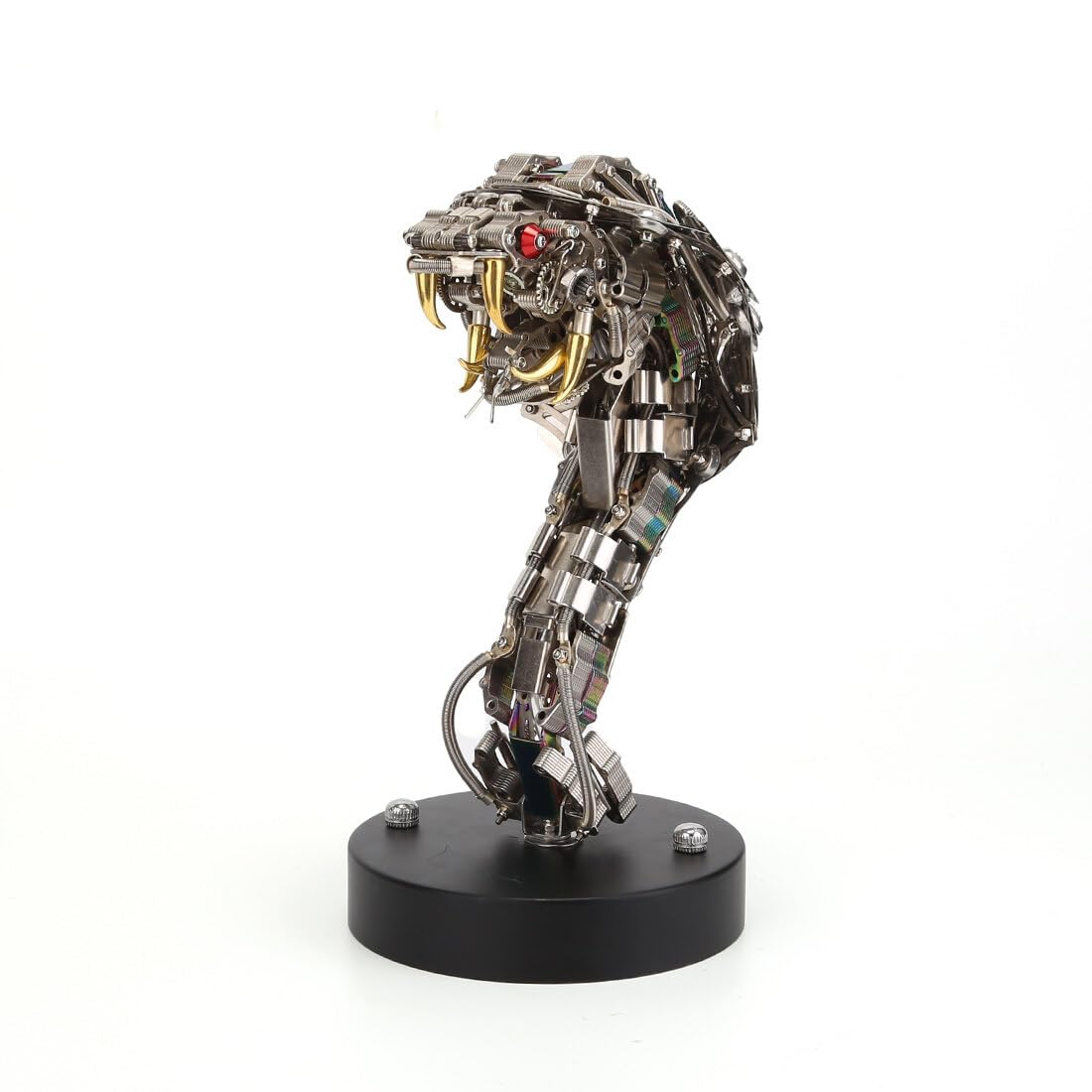 3D Metal Puzzle Half-Body Serpent Model Kit, 400PCS DIY Assemble Steampunk Bio-Mechanical Half-Body Serpent with LED Lights, Creative Handcrafted Art Craft Desktop Display & Decoration for Adults