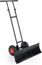 IRONMAX 36" Wide Snow Shovel for Driveway with Wheels, Black
