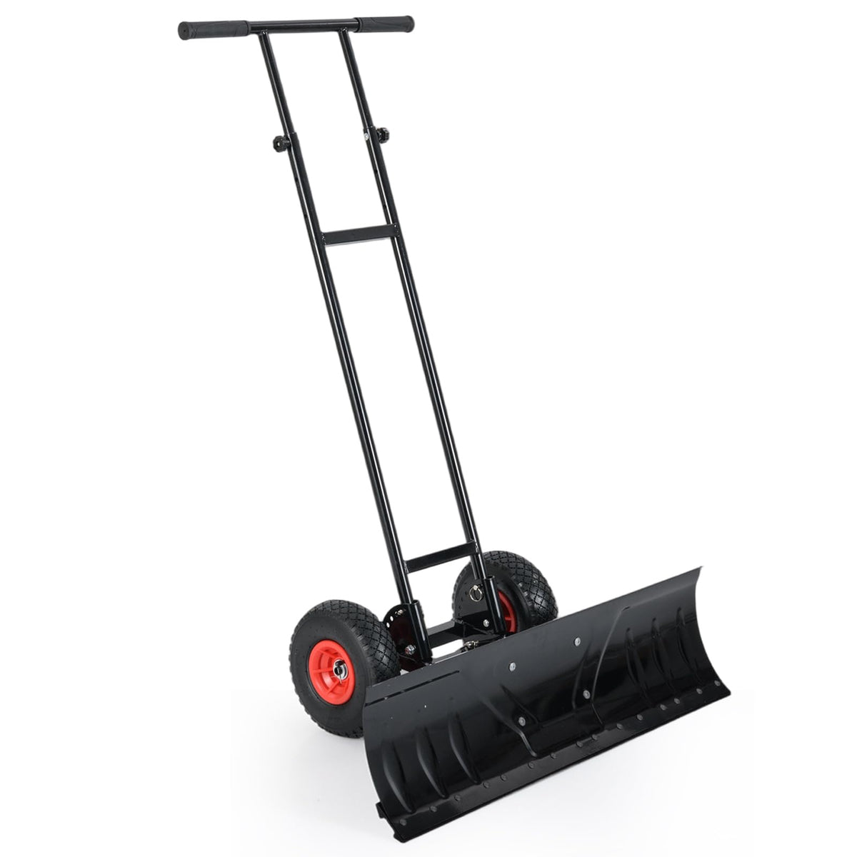 IRONMAX 36" Wide Snow Shovel for Driveway with Wheels, Black