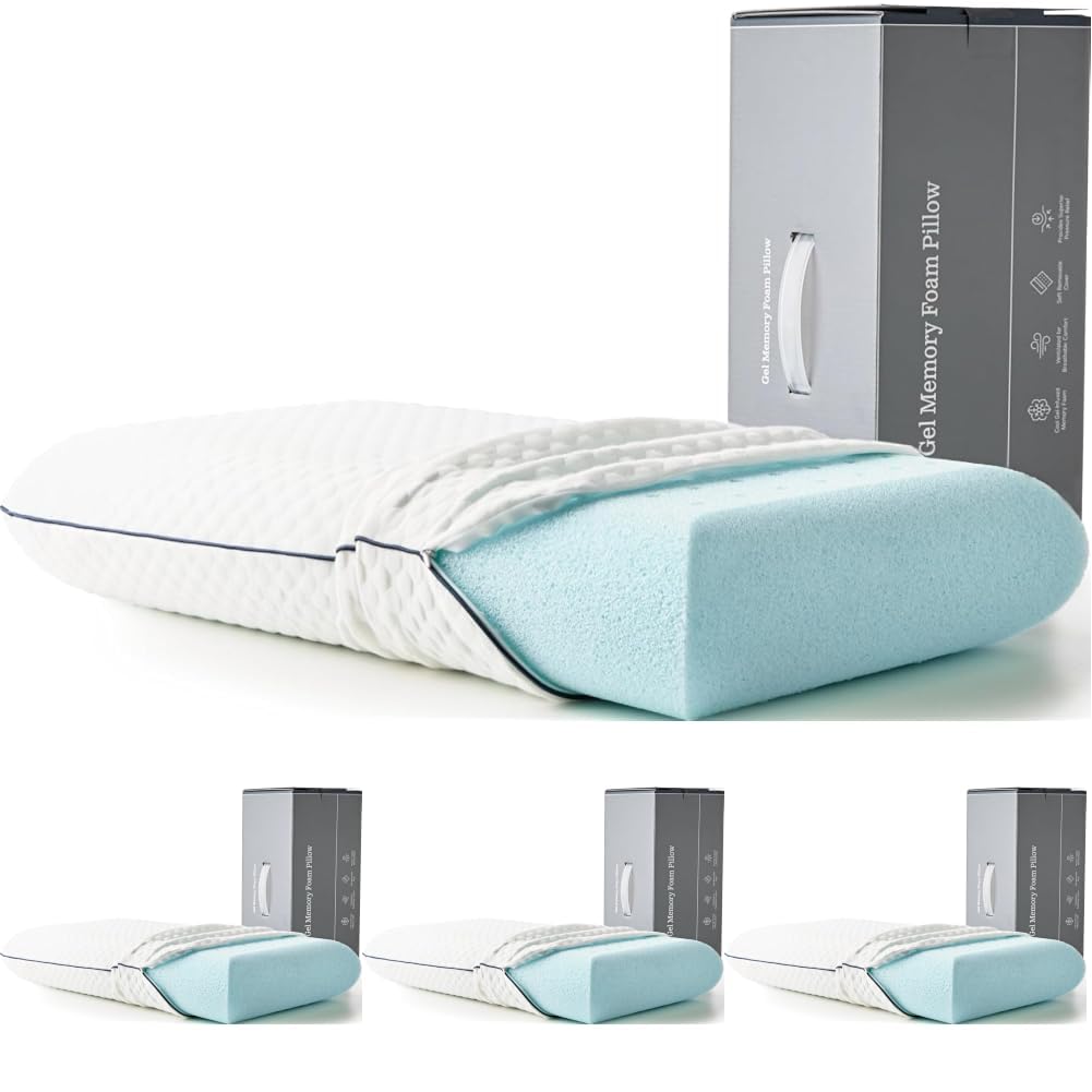 Weekender Cooling Gel Memory Foam Pillows for Sleeping – King Size, Set of 2, Ventilated Cooling Pillows for Side & Back Sleepers, Neck & Shoulder Support, Medium Firm, Washable Cover