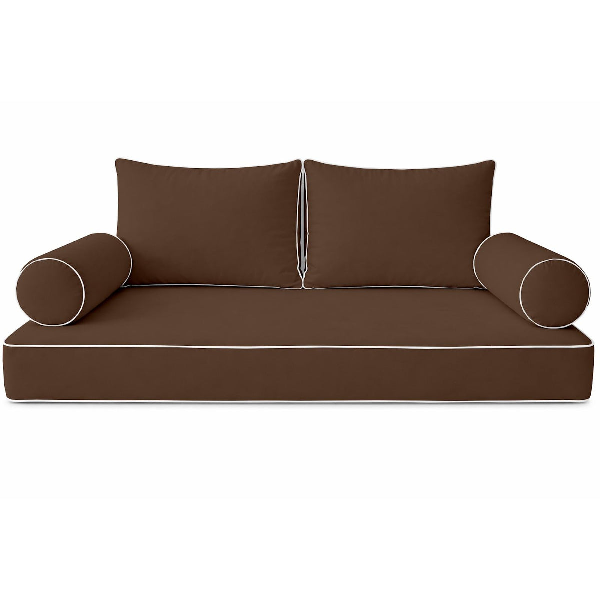 Cottington Lane 6 Piece Outdoor Daybed Cushion Cover Set, Twin Size Fitted 39" x 75" with 6" Deep Fit, Waterproof Indoor Daybed/Porch Swing Bed Mattress & Pillow Bolster Cushion Cover, Taupe