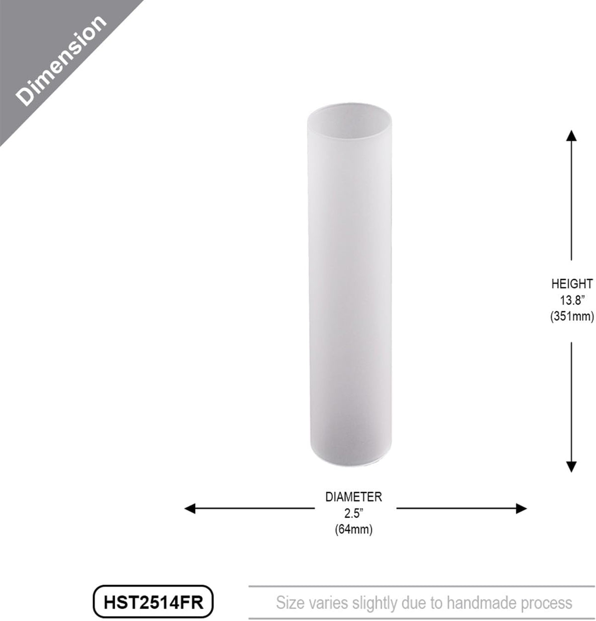 WGVI Hurricane Candle Holder Sleeve, W: 2.5", Ht: 14", Frosted Glass Cylinder Open Both Ends, Chimney Tube Shade, 12 Piece