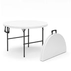 2 PACK of 4 Feet Foldable Table Adjustable Height with Built in Handle, Steel Legs | 4FT Heavy Duty Portable | Perfect for Party Dining Wedding Events Picnic Indoor Outdoor Camping Folding - 4 Foot