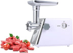 Electric Meat Grinder, Meat Mincer, Sausage Stuffer Maker, Food Grinder with Sausage, 3 Grinder Plates, Stainless Steel for Home Kitchen and Commercial Use