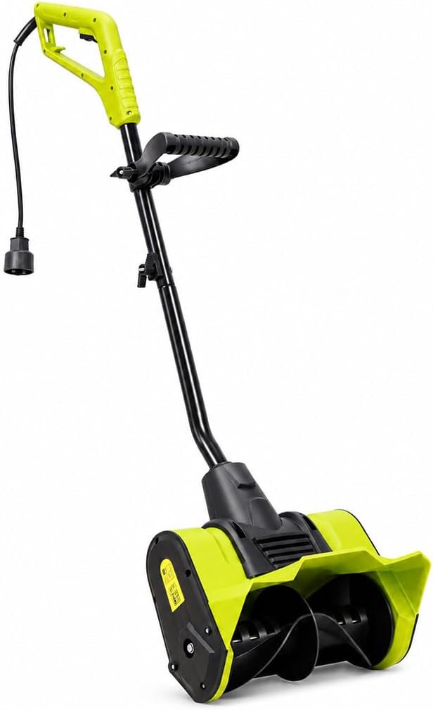 12" Corded Electric Snow Blower, Electric Snow Blaster 120V-60Hz Single-Stage Walk-Behind Thrower w/ 19' Throwing Distance for Driveway, Sidewalk, and Walkway